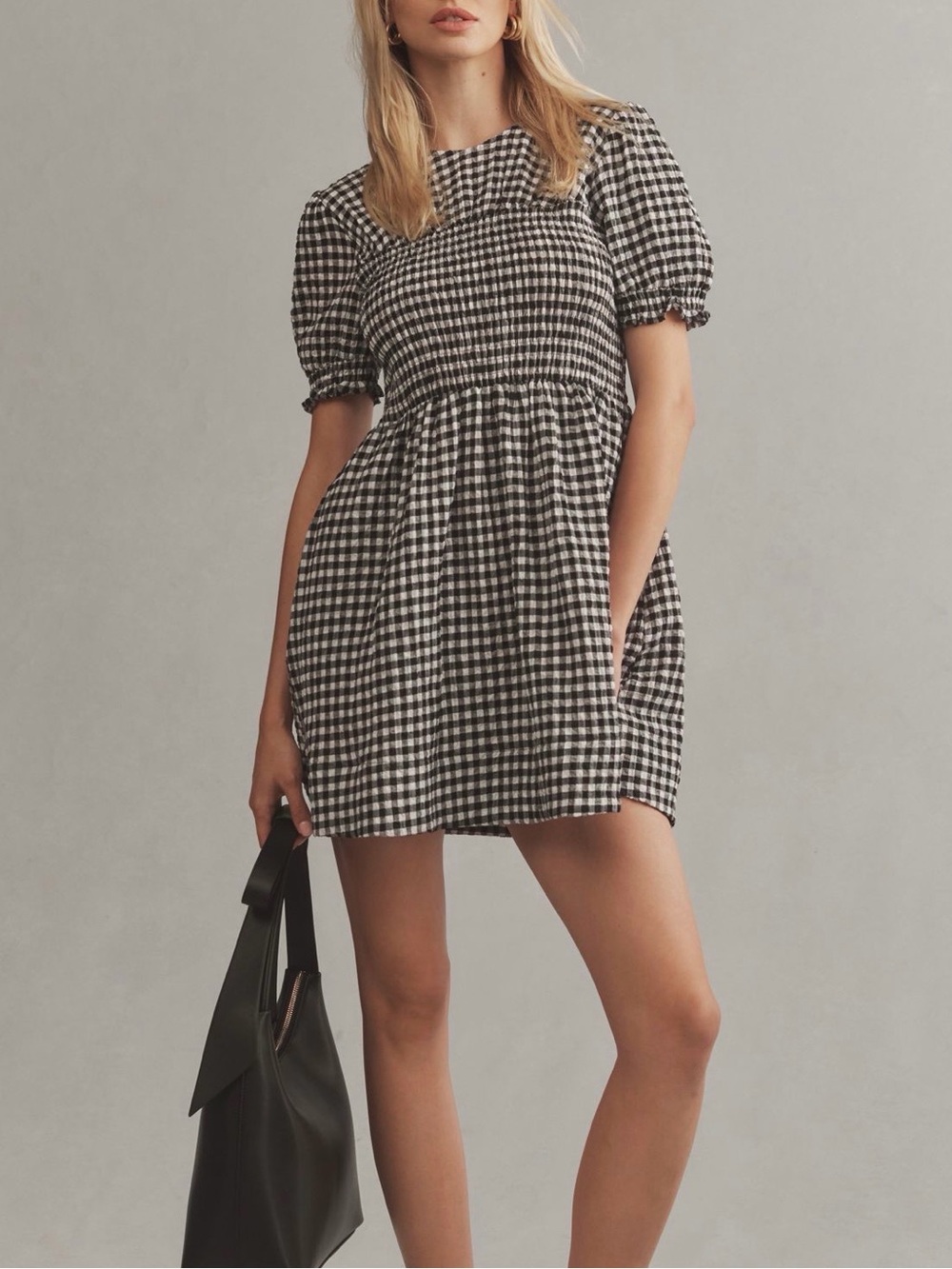Maeve Puff-Sleeve Babydoll Mini Dress